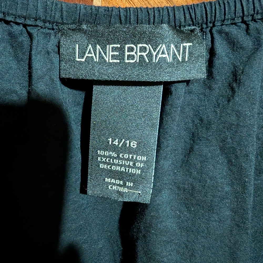 Lane Bryant Black Beaded Colorful Cotton Top/bathing suit cover - Picture 5 of 5